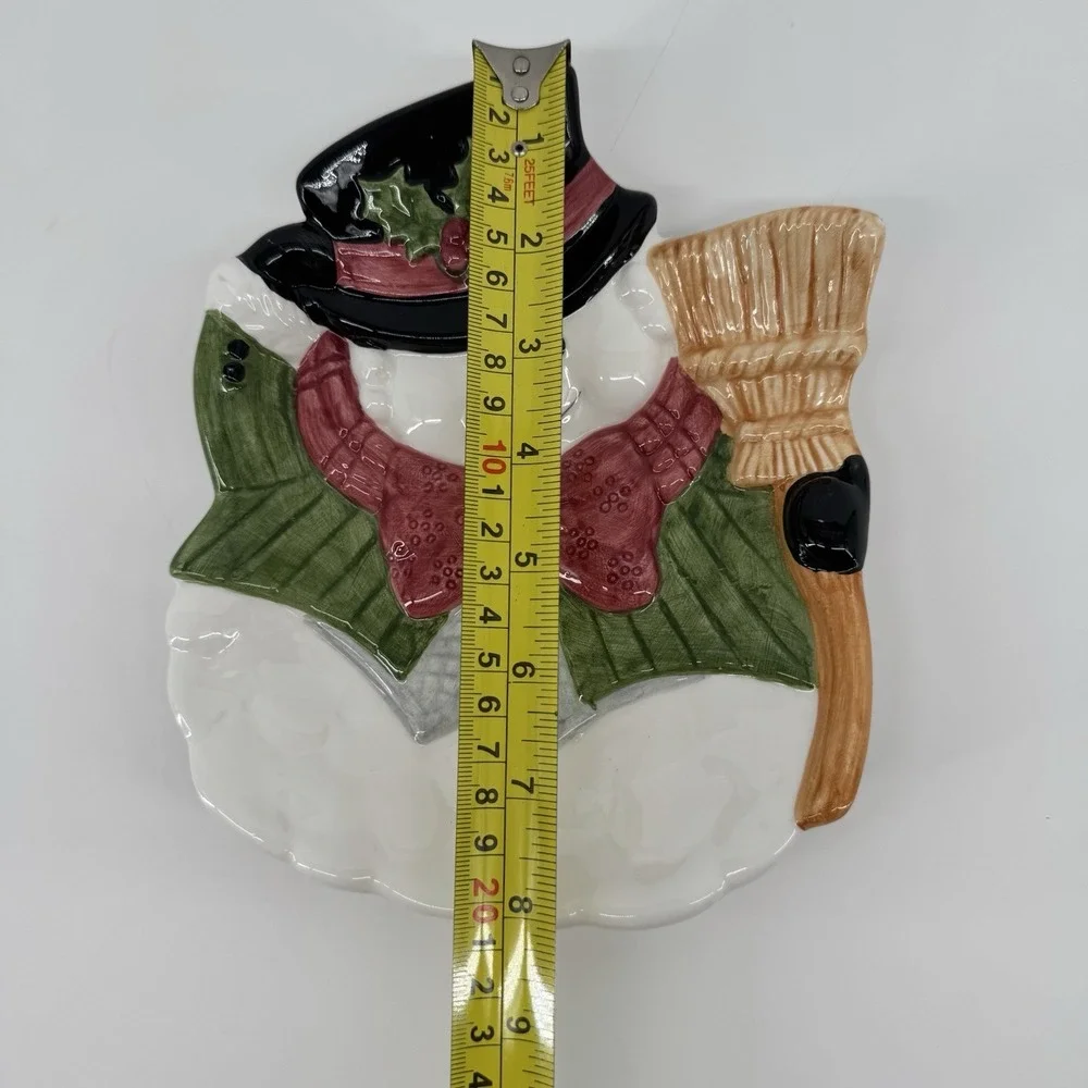 Omnibus by Fitz and Floyd Snowman Christmas Plate Holiday Serving Dish Decor